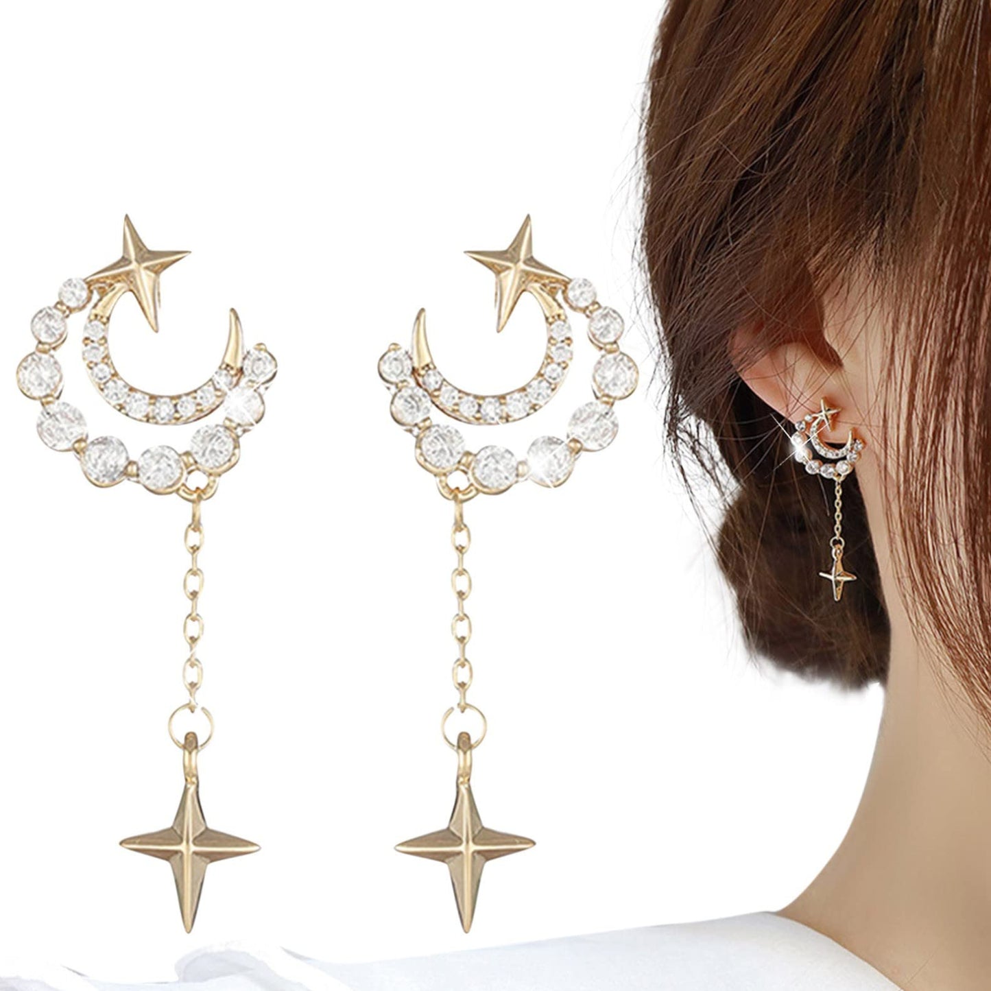 Aretes Luna | Elegancia Celestial en Acero de Titanio