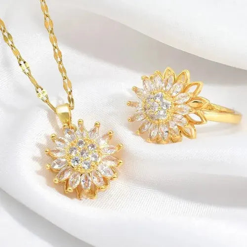 Set Girasol de Lujo | Collar y Anillo