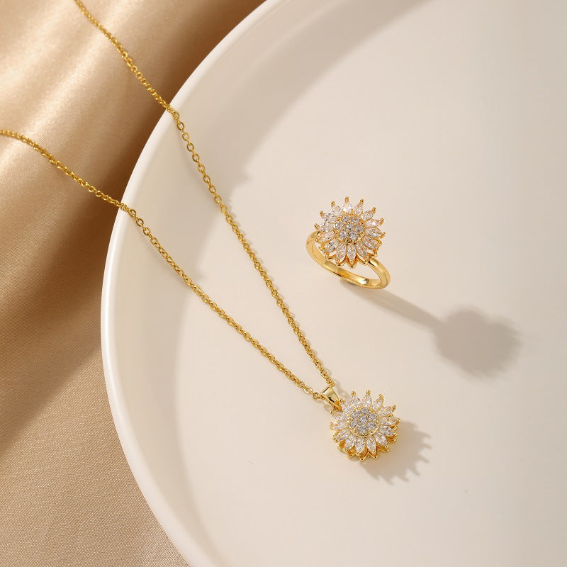Set Girasol de Lujo | Collar y Anillo