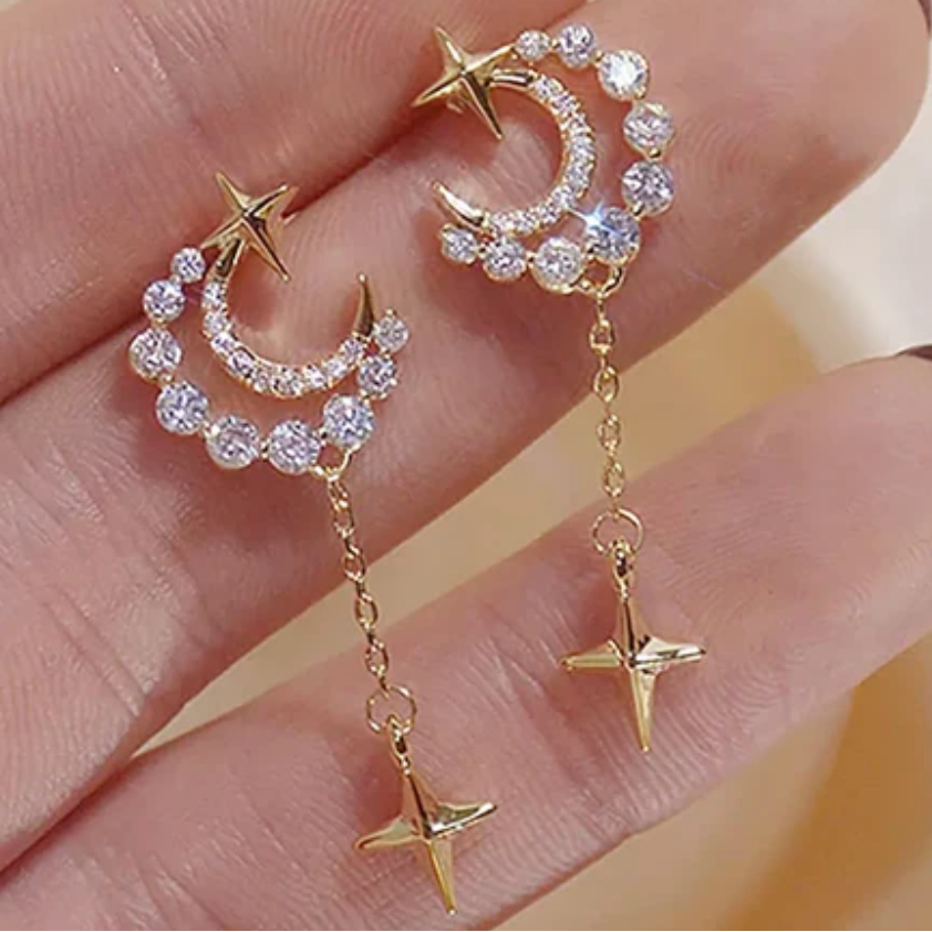 Aretes Luna | Elegancia Celestial en Acero de Titanio
