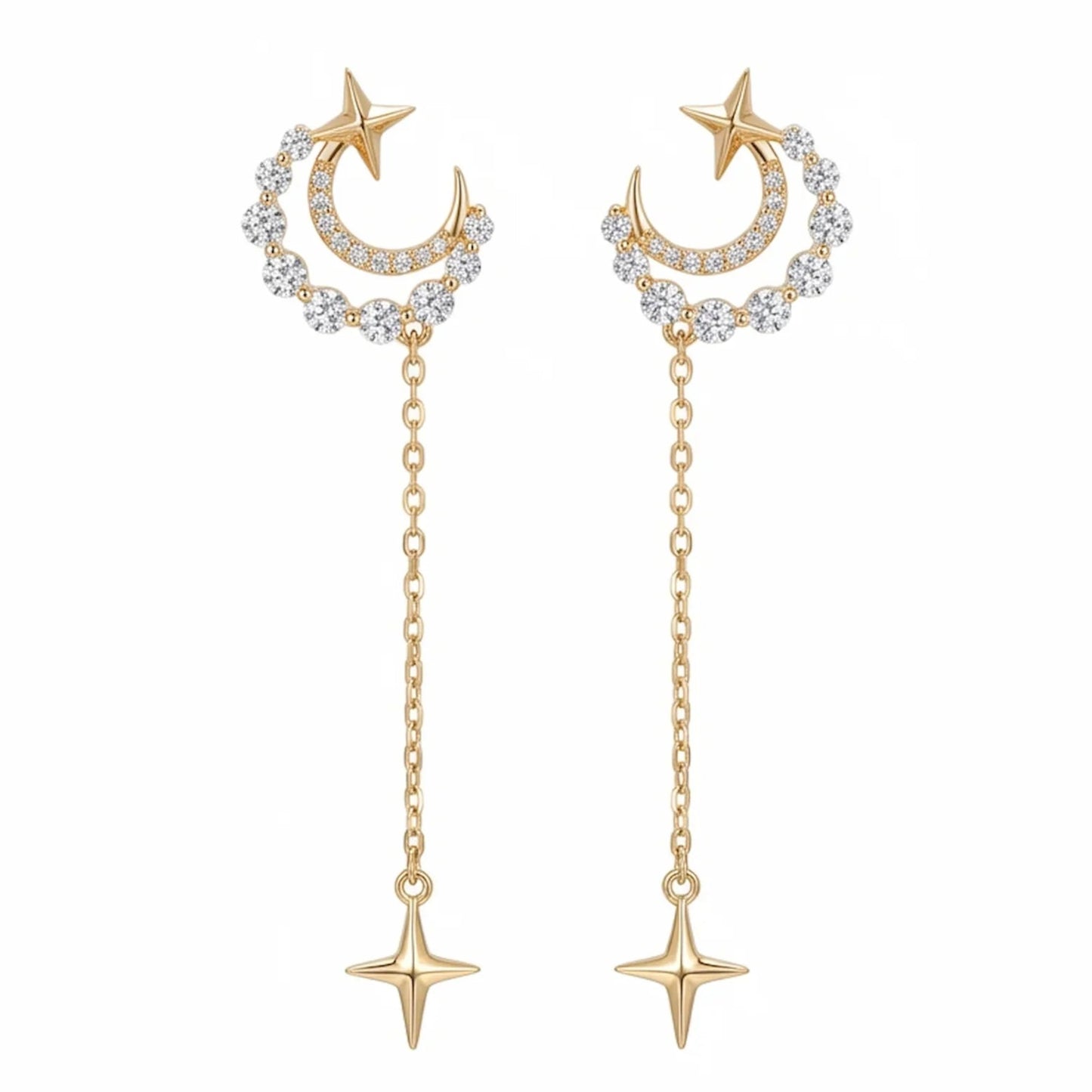 Aretes Luna | Elegancia Celestial en Acero de Titanio