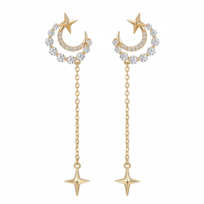 Aretes Luna | Elegancia Celestial en Acero de Titanio